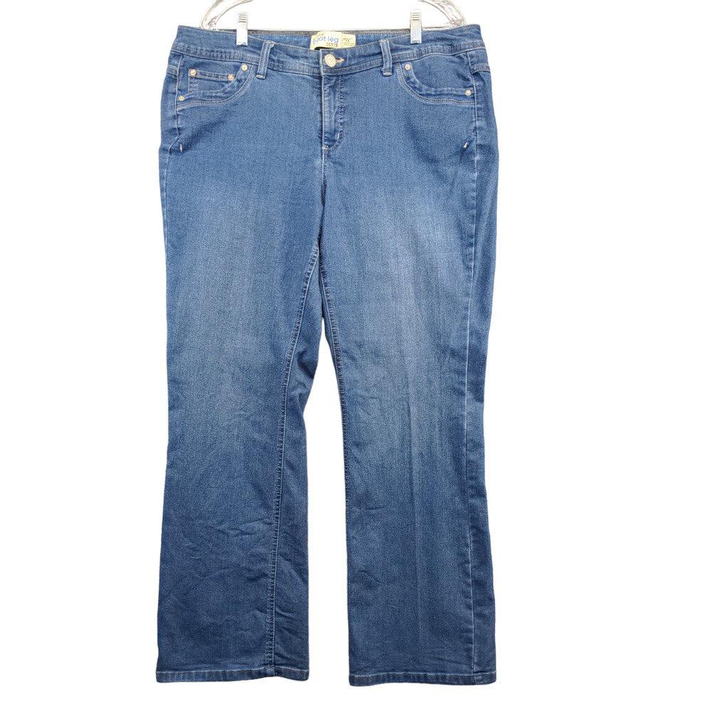 JMS Just My Size Women's Stretch Bootleg Jeans Blue Actual 38x31 5-Pocket